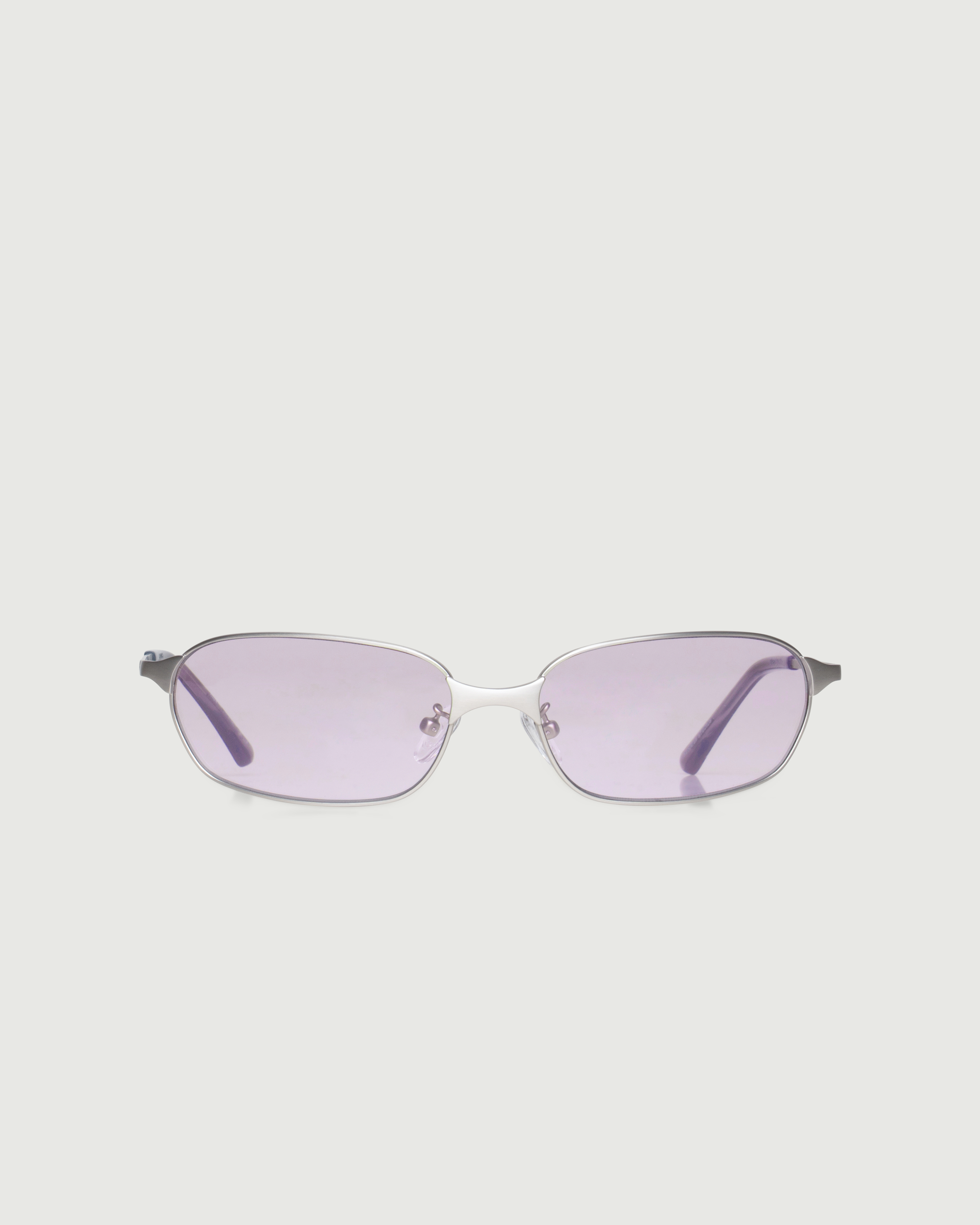 Chrome Lilac::Aspen Sunglasses Rectangle gray metal front