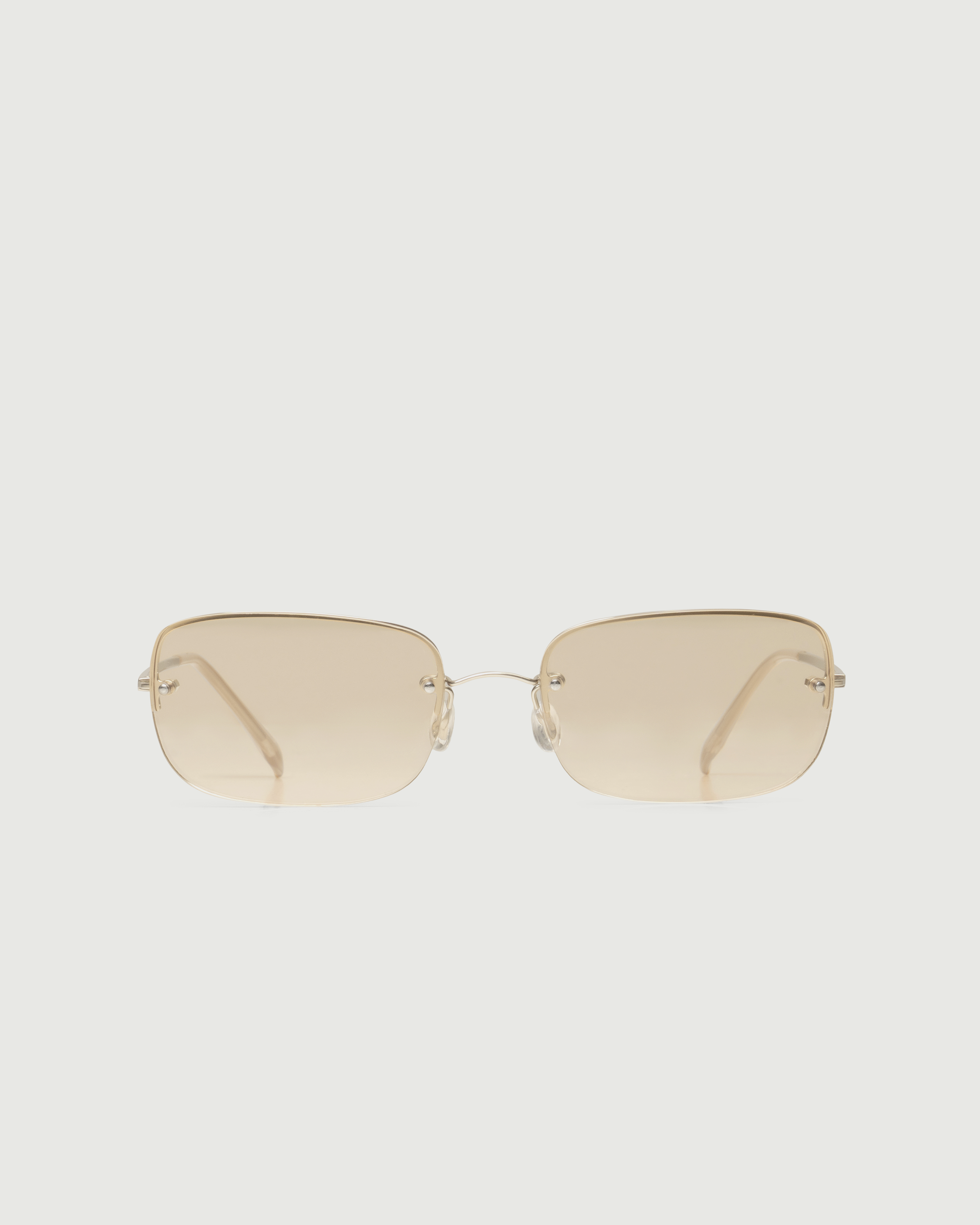 White Gold::Stevie Sunglasses rectangle gold metal front